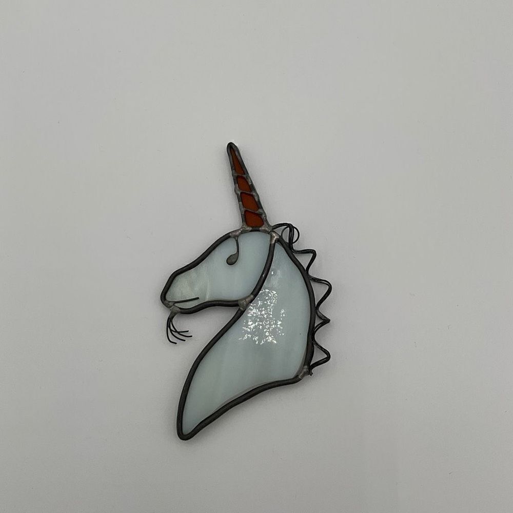 VINTAGE Stained Glass Unicorn Sun Catcher
